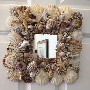Handmade seashell mirror